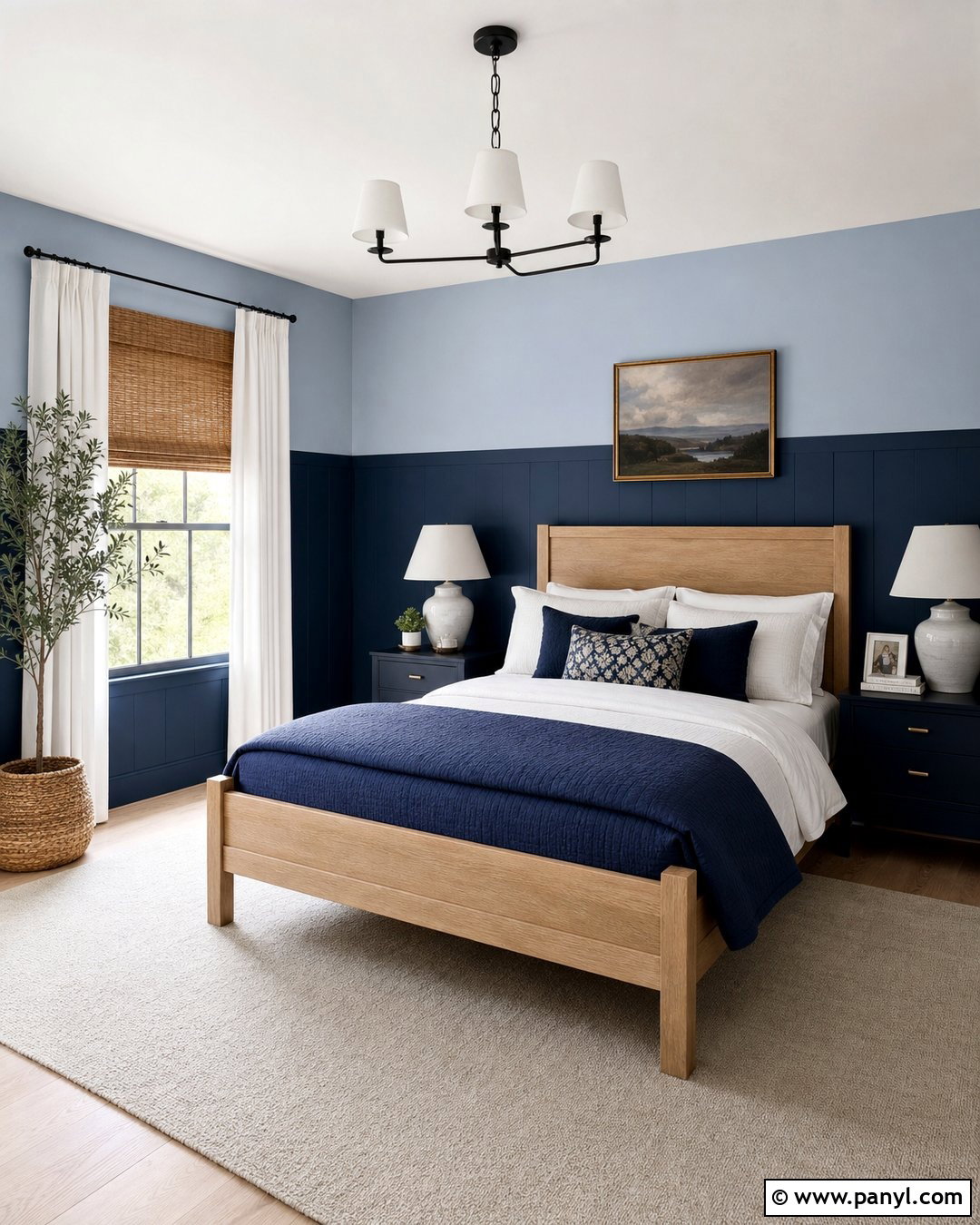 Dark Blue And Powder Blue Two Tone Walls - 45 two tone walls