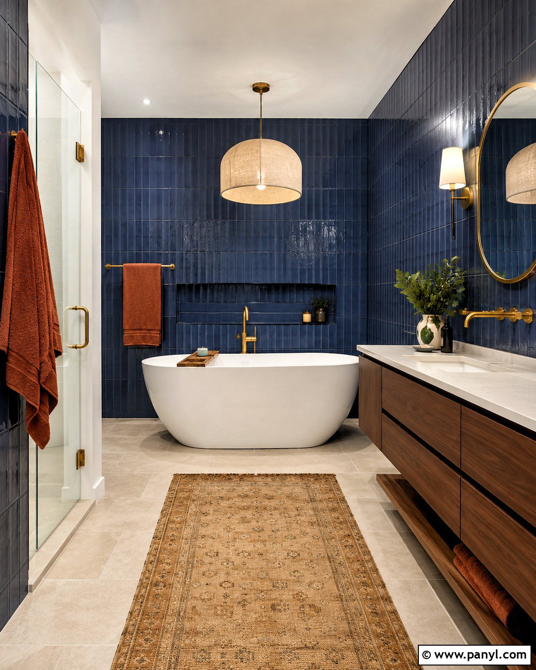Dark Blue And Rust Orange Bathroom - 20 blue and orange bathroom ideas