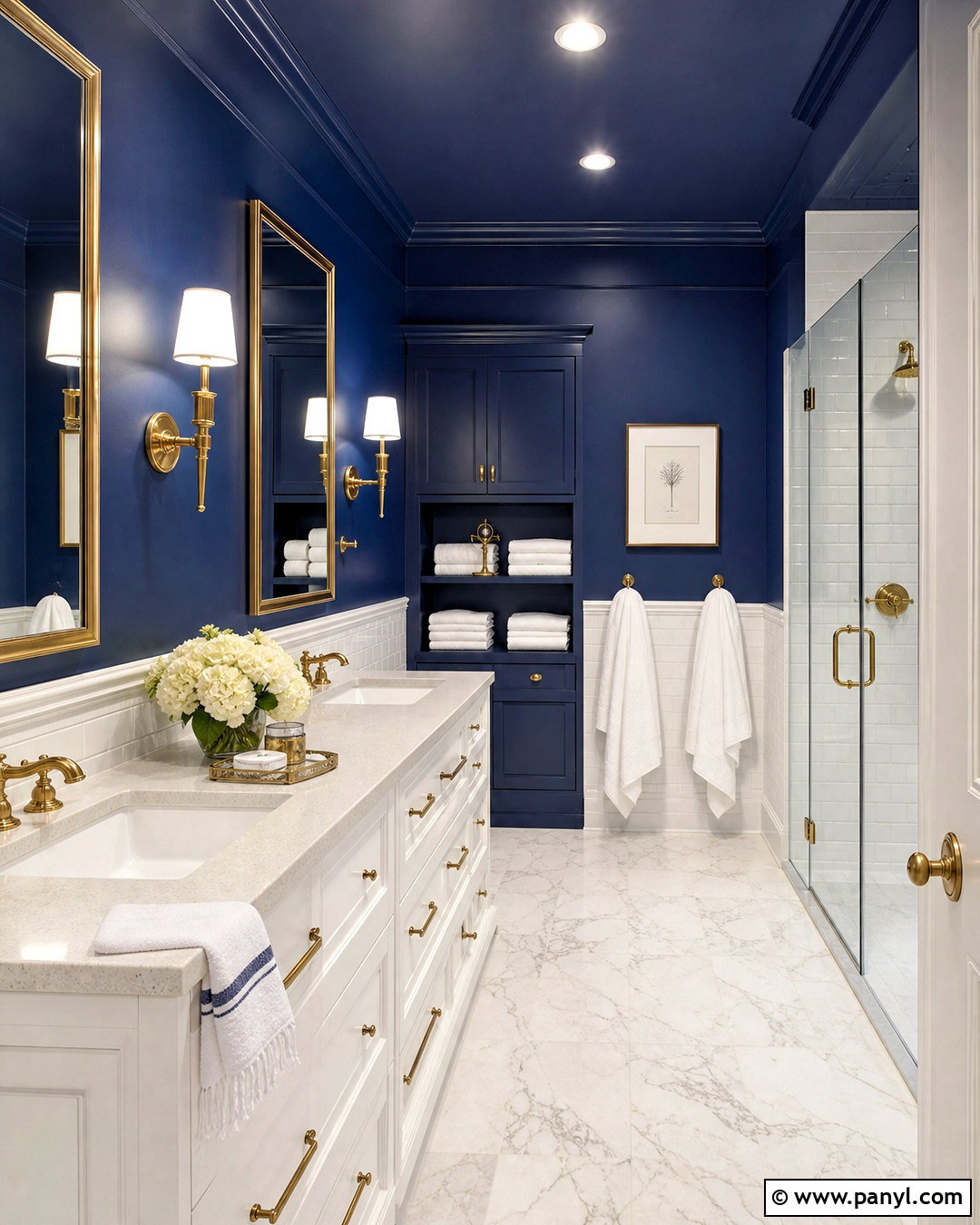 Dark Blue And White Bathroom - 20 white and blue bathroom ideas