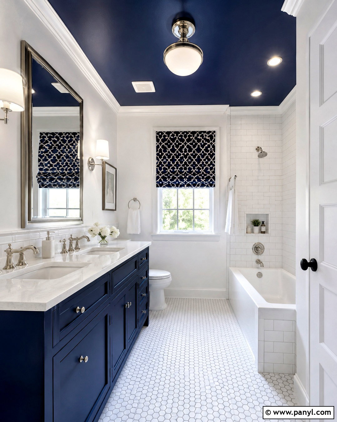 Dark Blue Bathroom Ceiling - 20 dark blue and white bathroom ideas