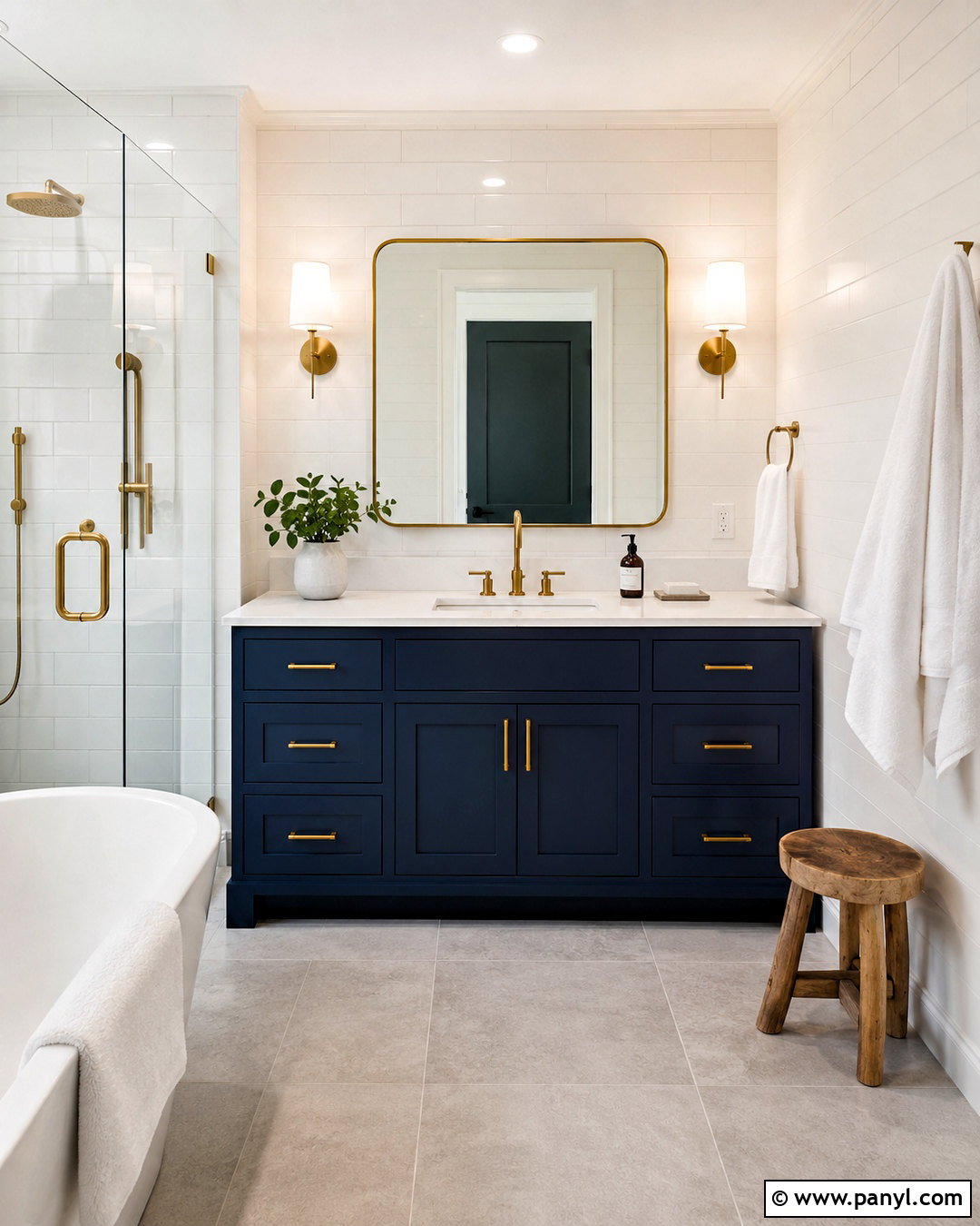 Dark Blue Bathroom Vanity With White Countertop - 20 dark blue and white bathroom ideas