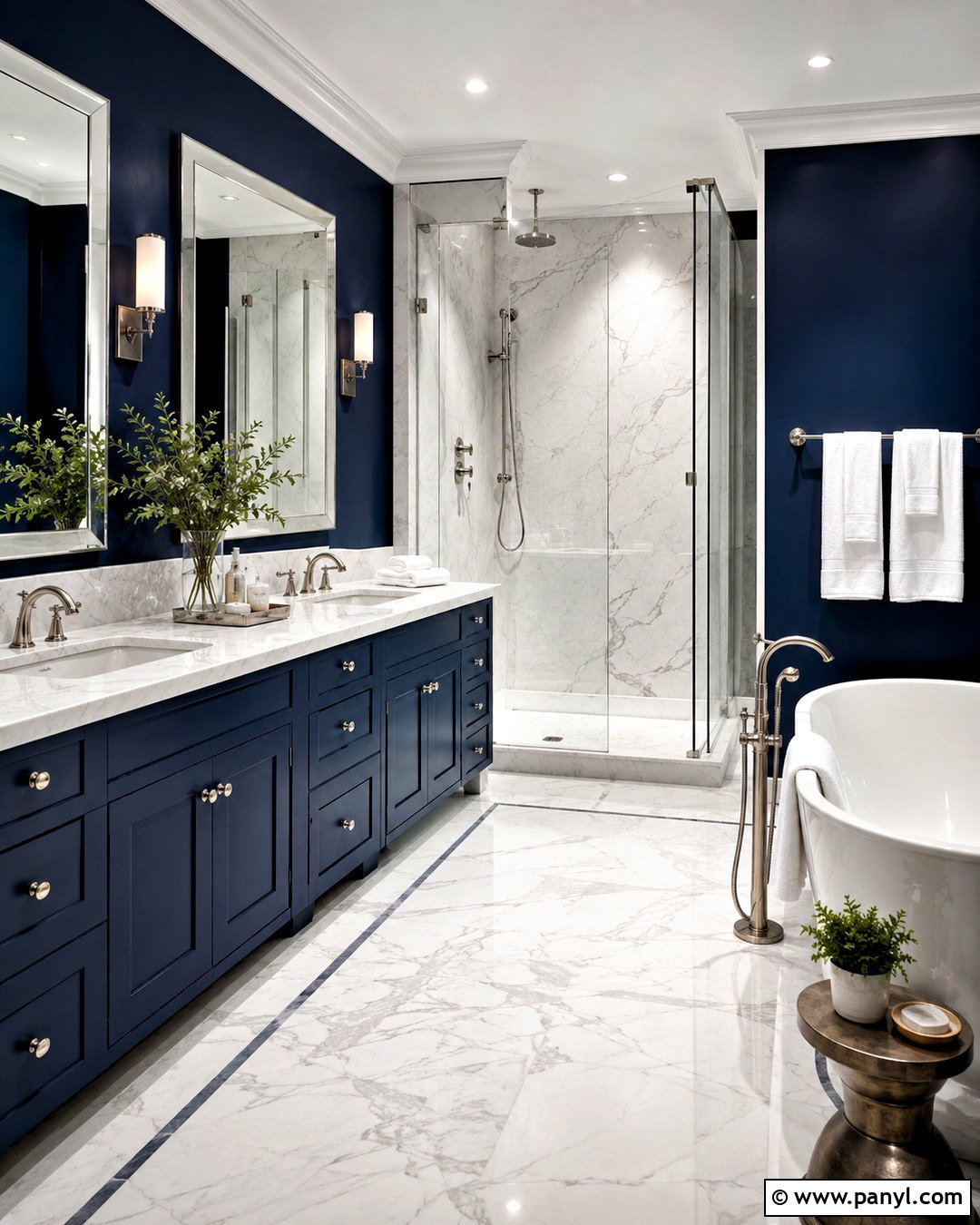 20 Dark Blue and White Bathroom Ideas for a Fresh Spa Retreat