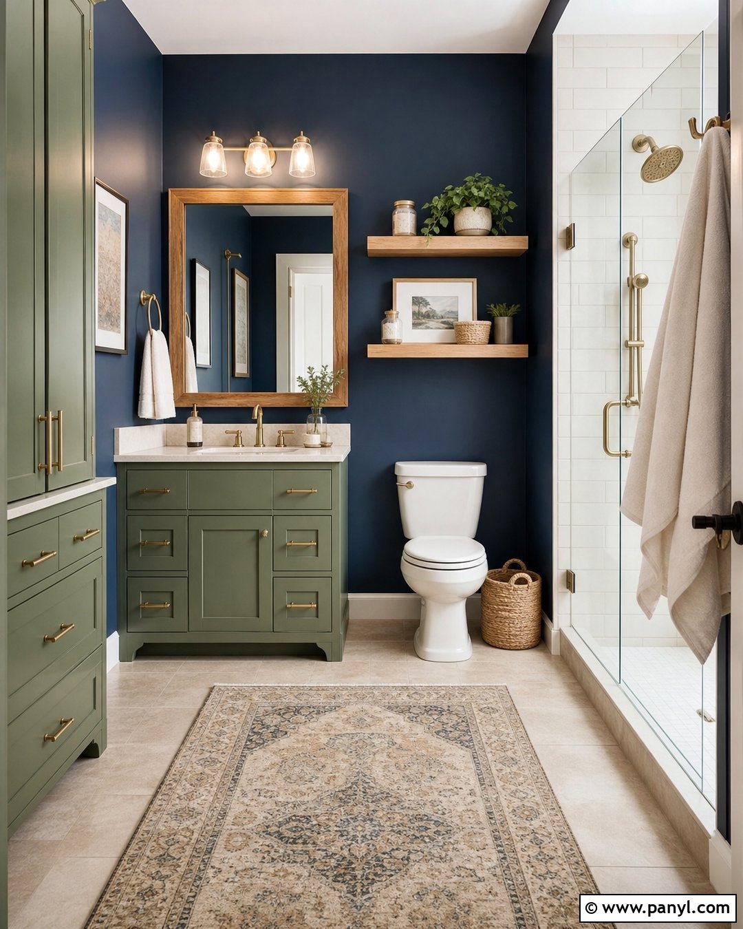 30 Dark Blue Bathroom Walls for a Calm, Spa-Like Retreat