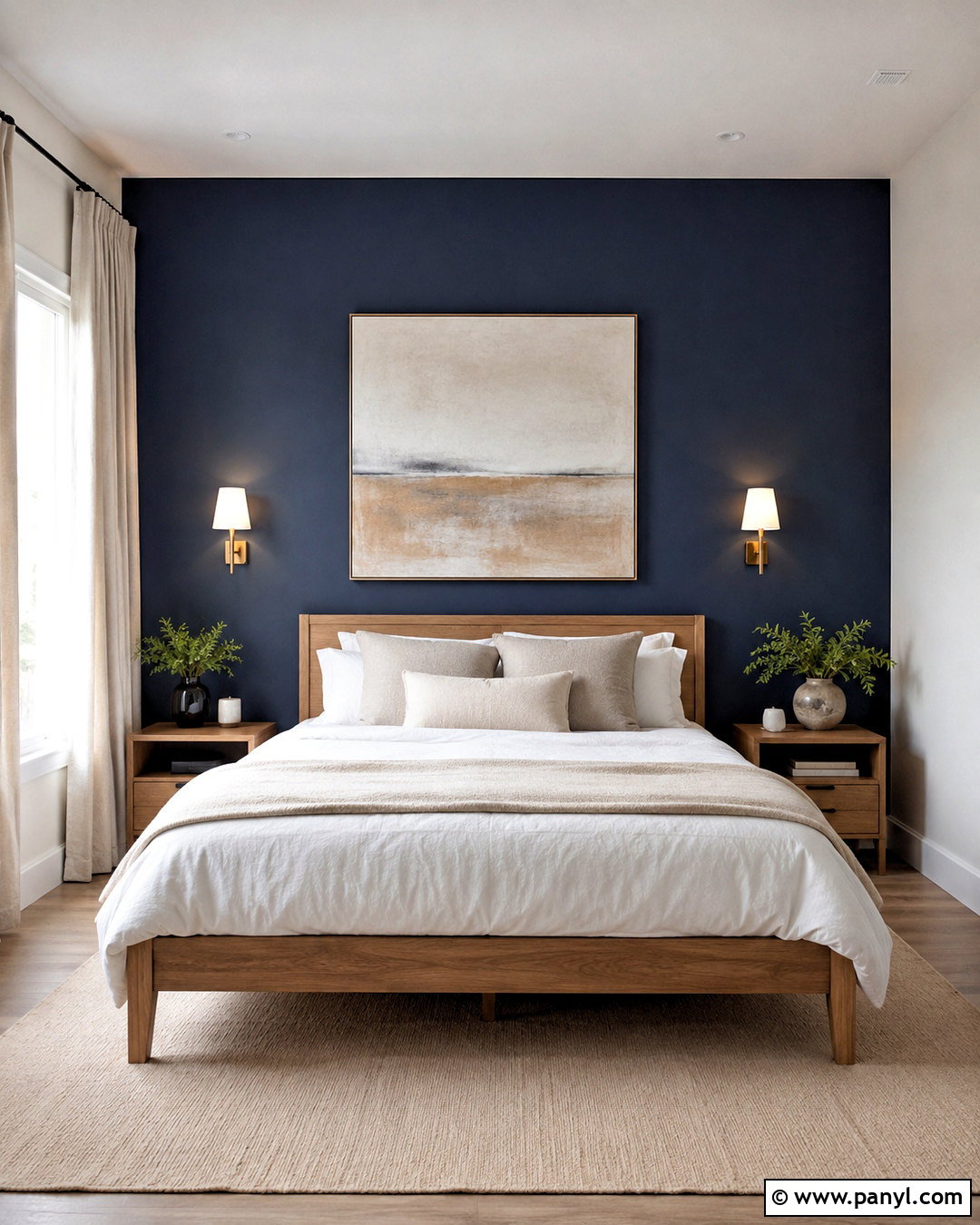 Dark Blue Bedroom Accent Wall - 20 dark blue bedroom ideas