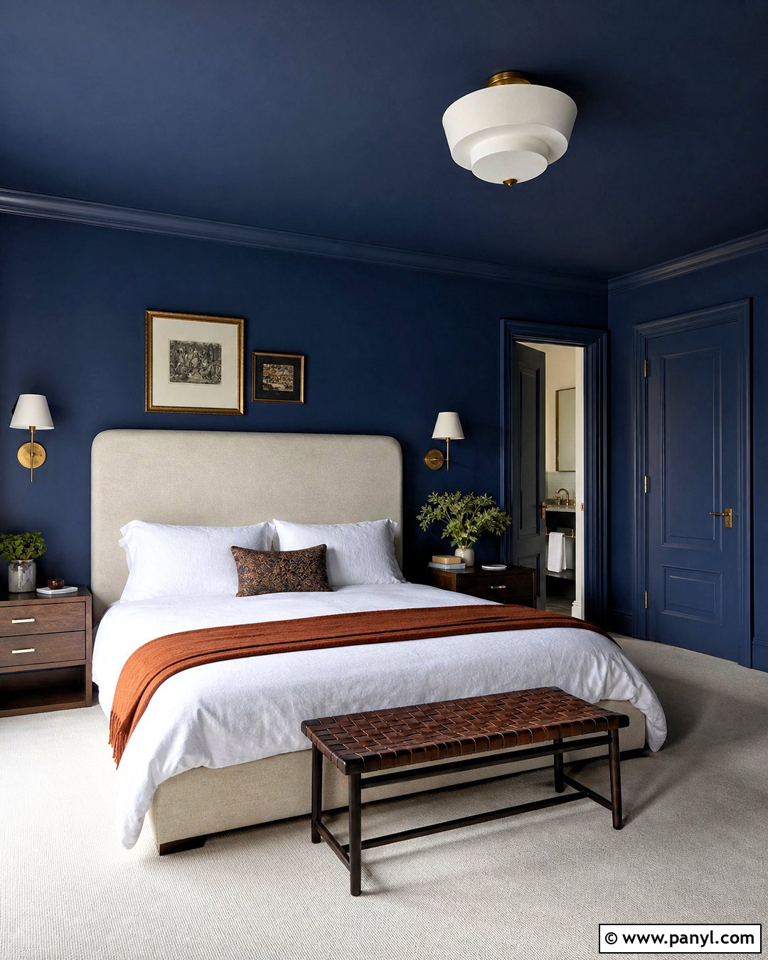 Dark Blue Bedroom Color Drenching - 20 blue paint bedroom ideas
