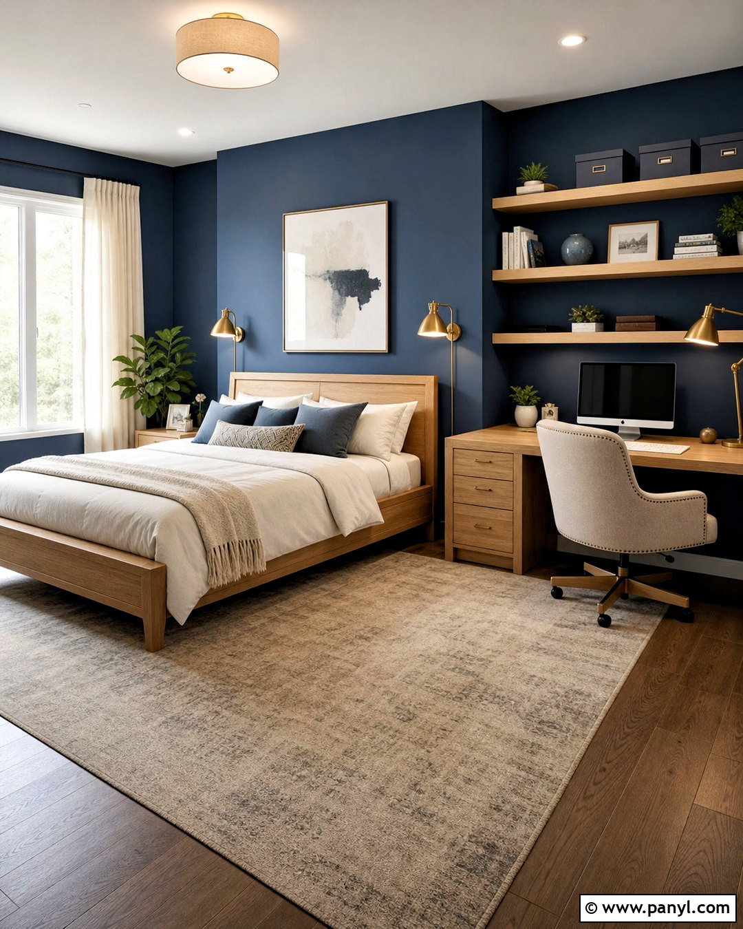 Dark Blue Bedroom Office - 20 dark blue walls bedroom ideas