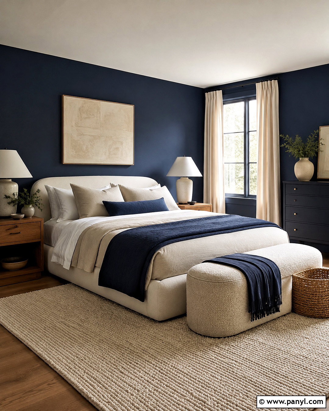 Dark Blue Bedroom With Cream - 20 dark blue bedroom aesthetic ideas