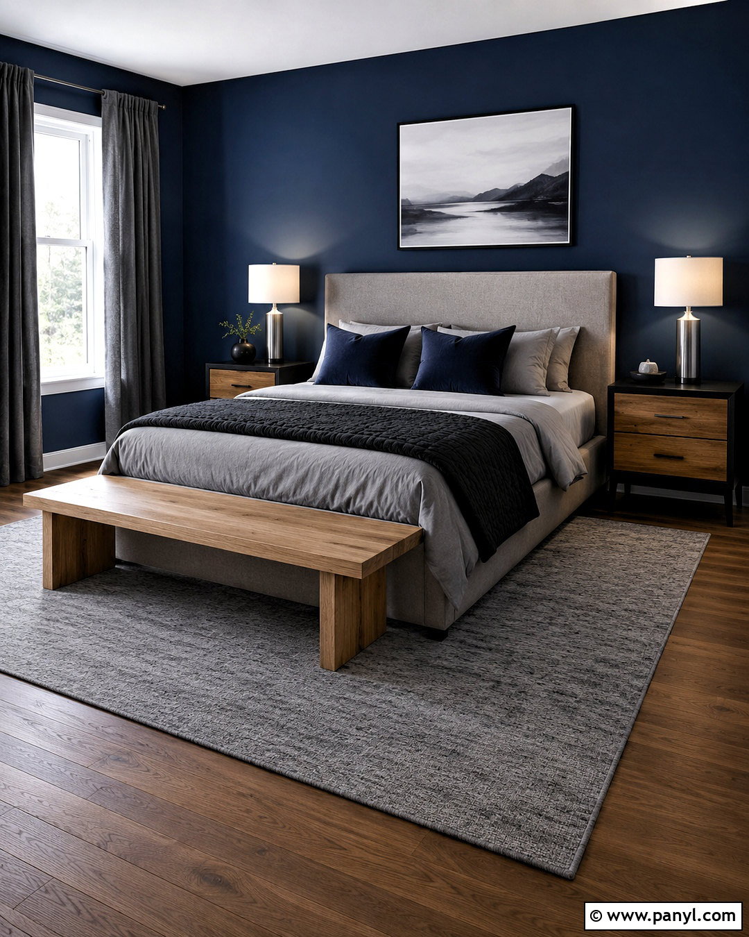 Dark Blue Bedroom With Gray - 20 dark blue bedroom aesthetic ideas