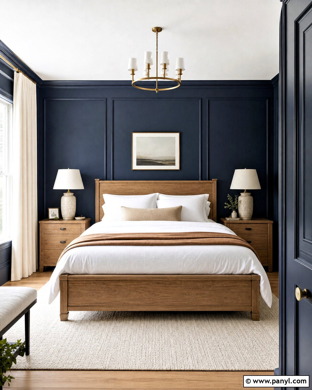 Dark Blue Board And Batten Bedroom Walls - 20 dark blue bedroom walls