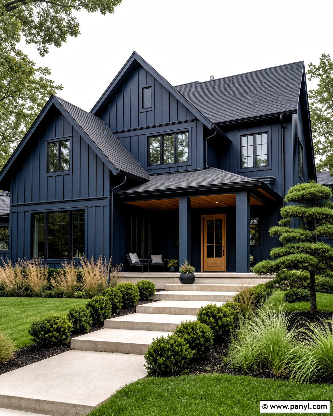 Dark Blue Board And Batten Exterior - 20 dark blue home exterior ideas