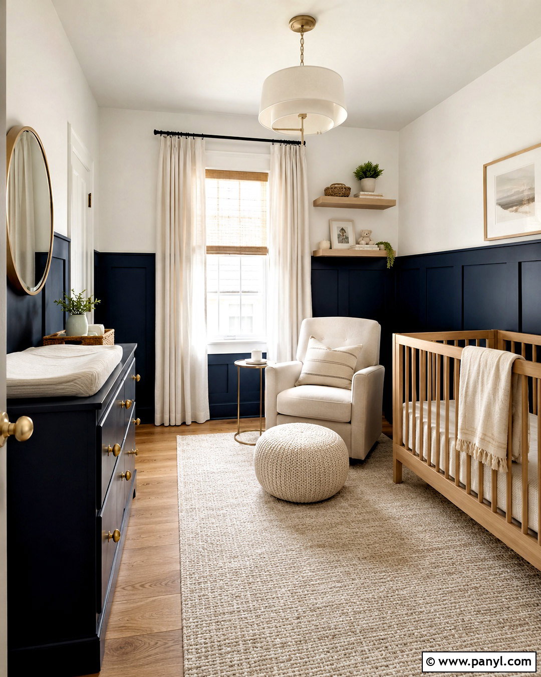 Dark Blue Board And Batten Nursery - 20 dark blue nursery ideas