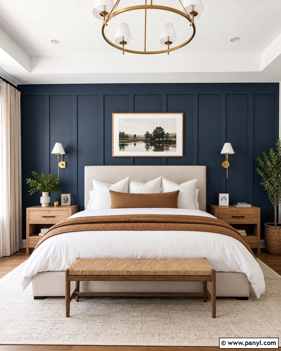 Dark Blue Board And Batten Wall - 35 Dark Blue Accent Wall Ideas