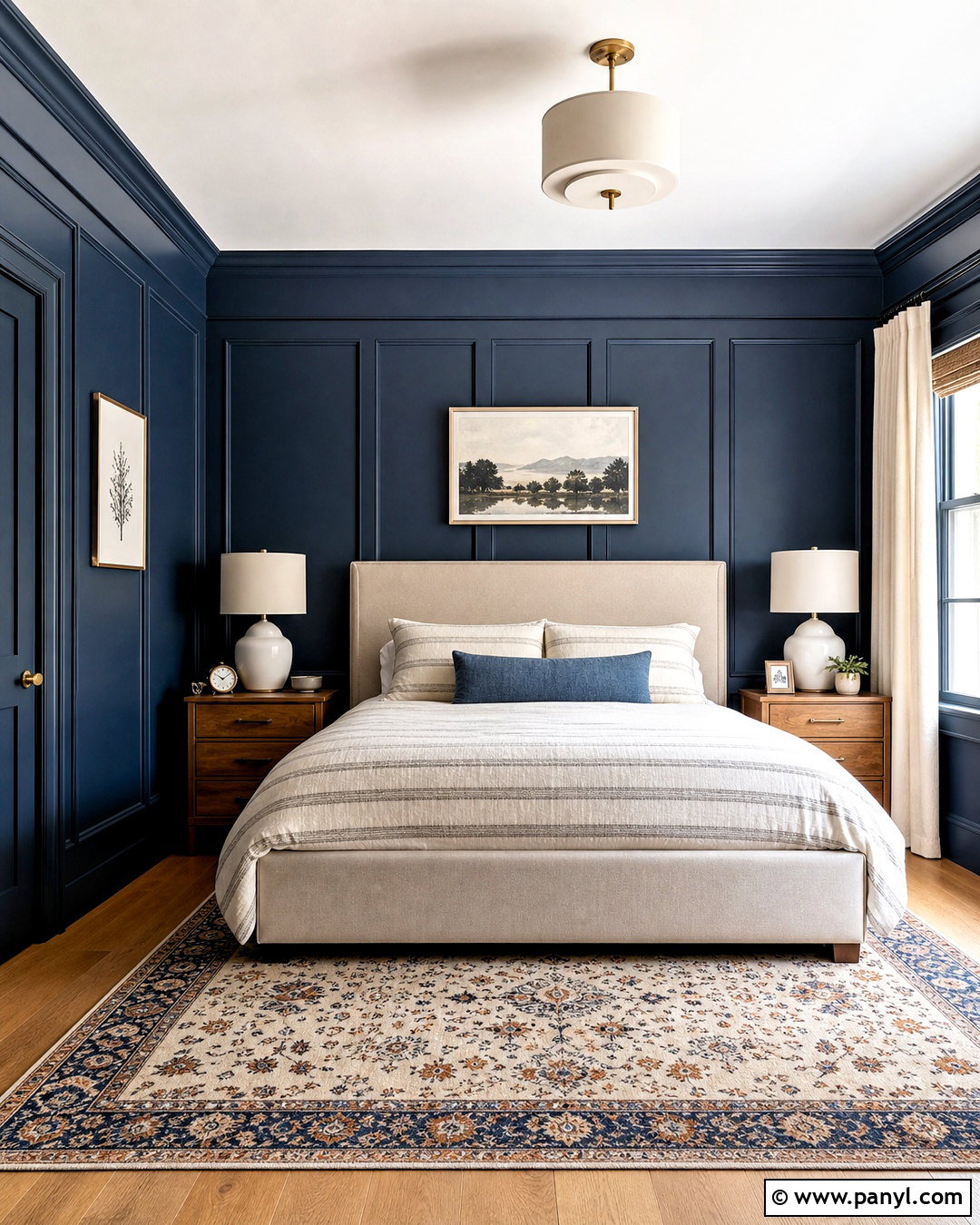 Dark Blue Board And Batten Walls - 20 dark blue walls bedroom ideas
