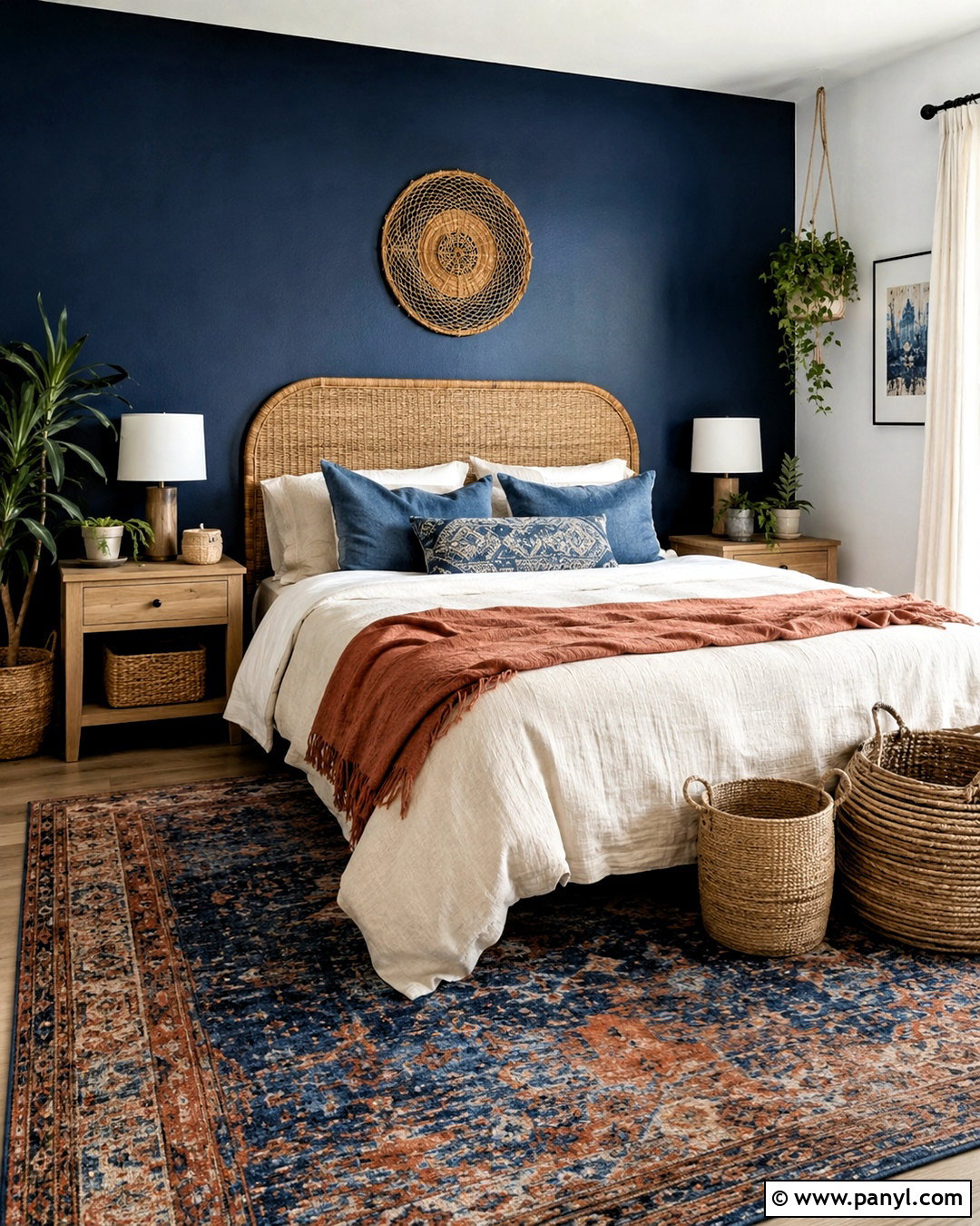 Dark Blue Boho Bedroom - 20 dark blue bedroom ideas