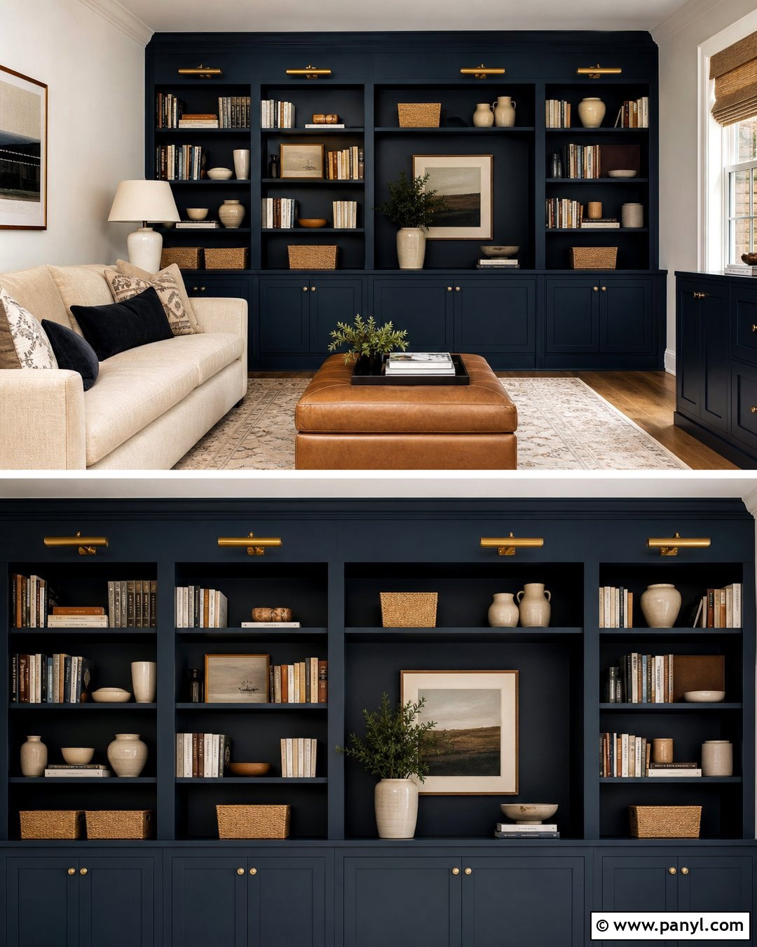 Dark Blue Built-In Accent Wall - 30 dark accent walls