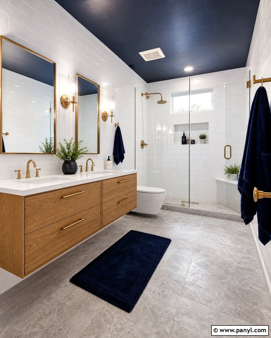 Dark Blue Ceiling Bathroom - 20 dark blue ceiling ideas
