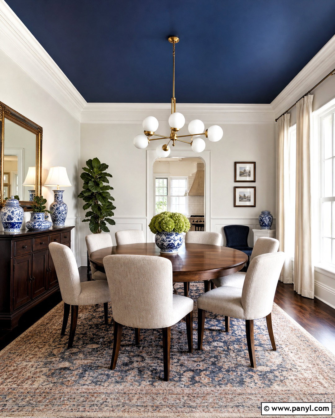 Dark Blue Ceiling Dining Room - 20 dark blue ceiling ideas