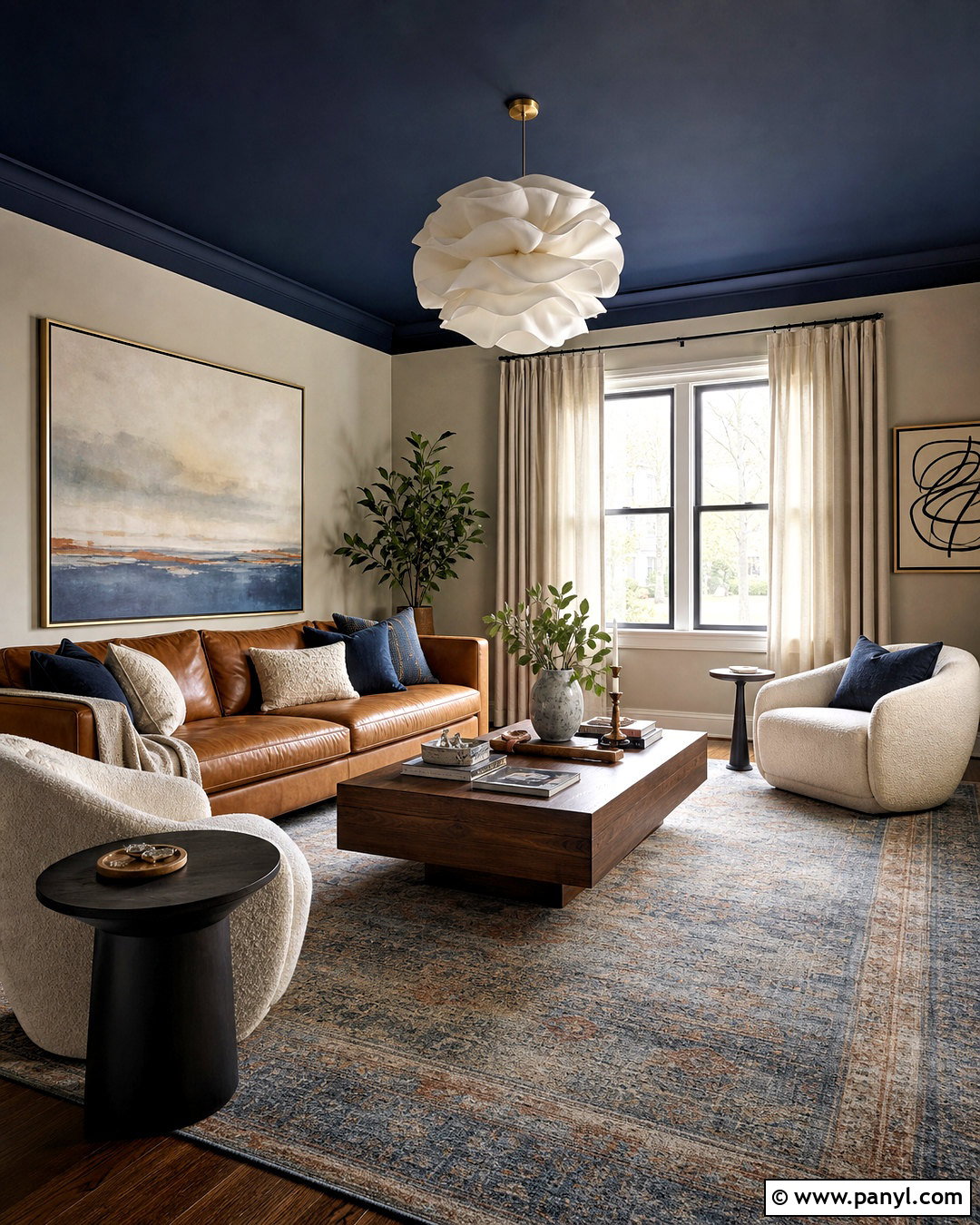 Dark Blue Ceiling Living Room - 20 dark blue ceiling ideas