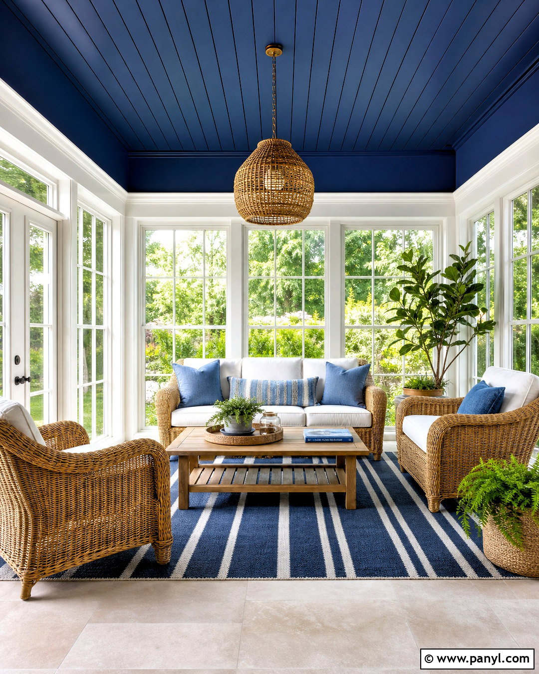 Dark Blue Ceiling Sunroom - 20 dark blue ceiling ideas