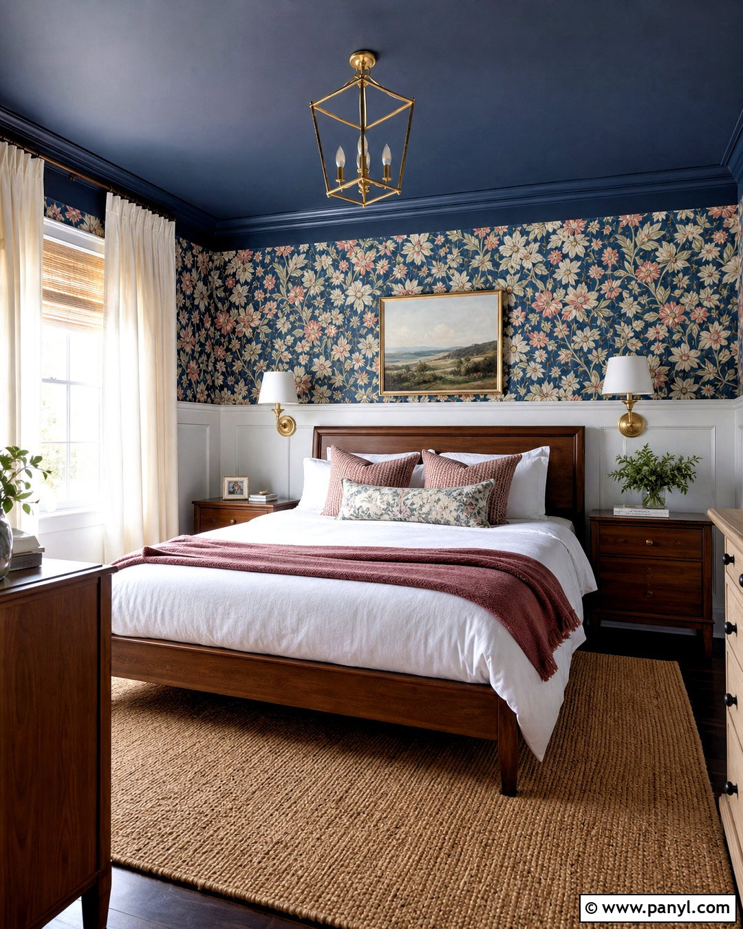 Dark Blue Ceiling With Wallpaper - 20 dark blue ceiling ideas
