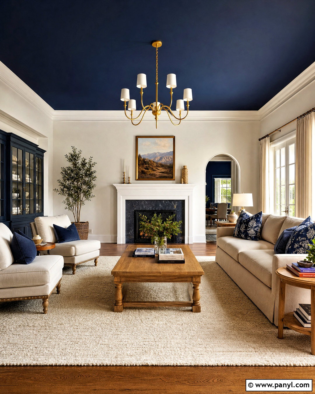 Dark Blue Ceiling With White Walls - 20 dark blue ceiling ideas