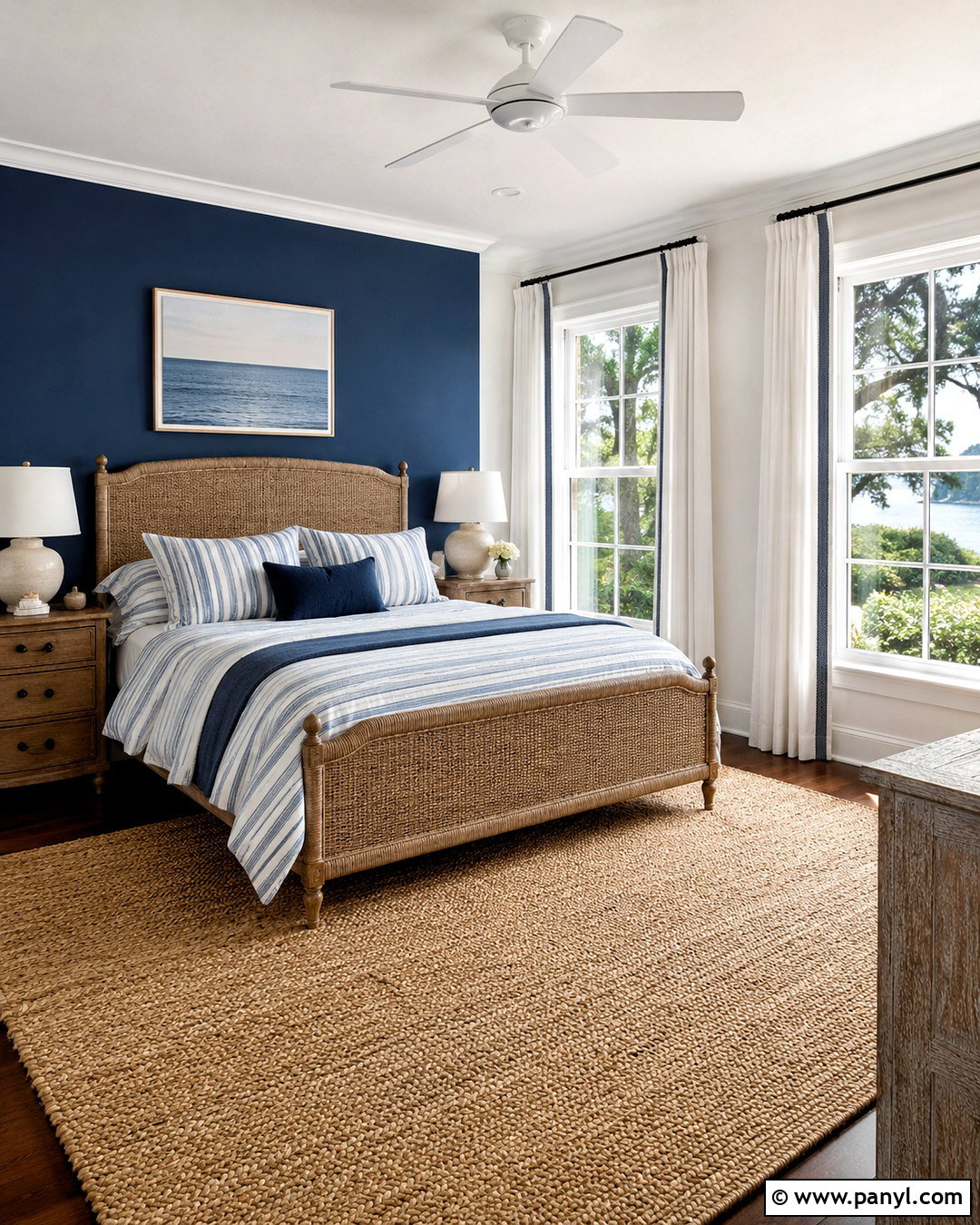 Dark Blue Coastal Bedroom - 20 dark blue bedroom ideas