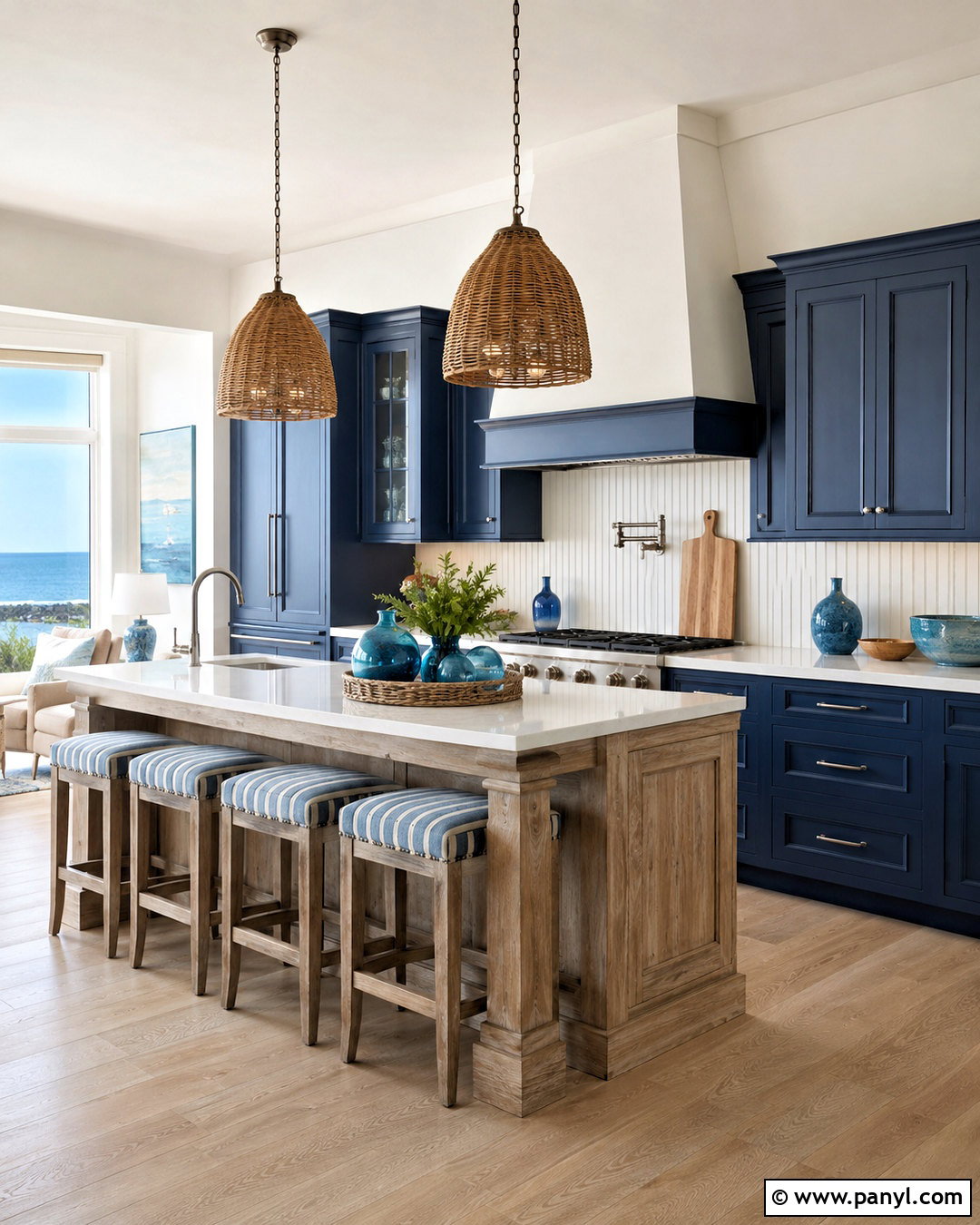 Dark Blue Coastal Kitchen - 20 moody blue kitchen ideas