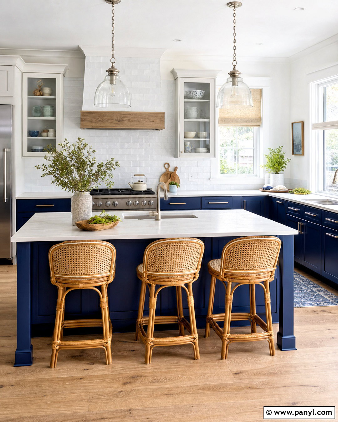 Dark Blue Coastal Kitchen - 20 dark blue kitchen ideas
