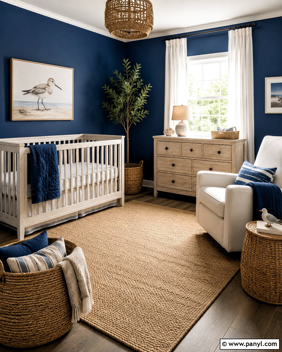 Dark Blue Coastal Nursery - 20 dark blue nursery ideas