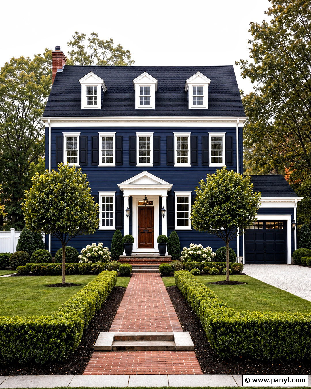 Dark Blue Colonial Exterior - 20 dark blue home exterior ideas