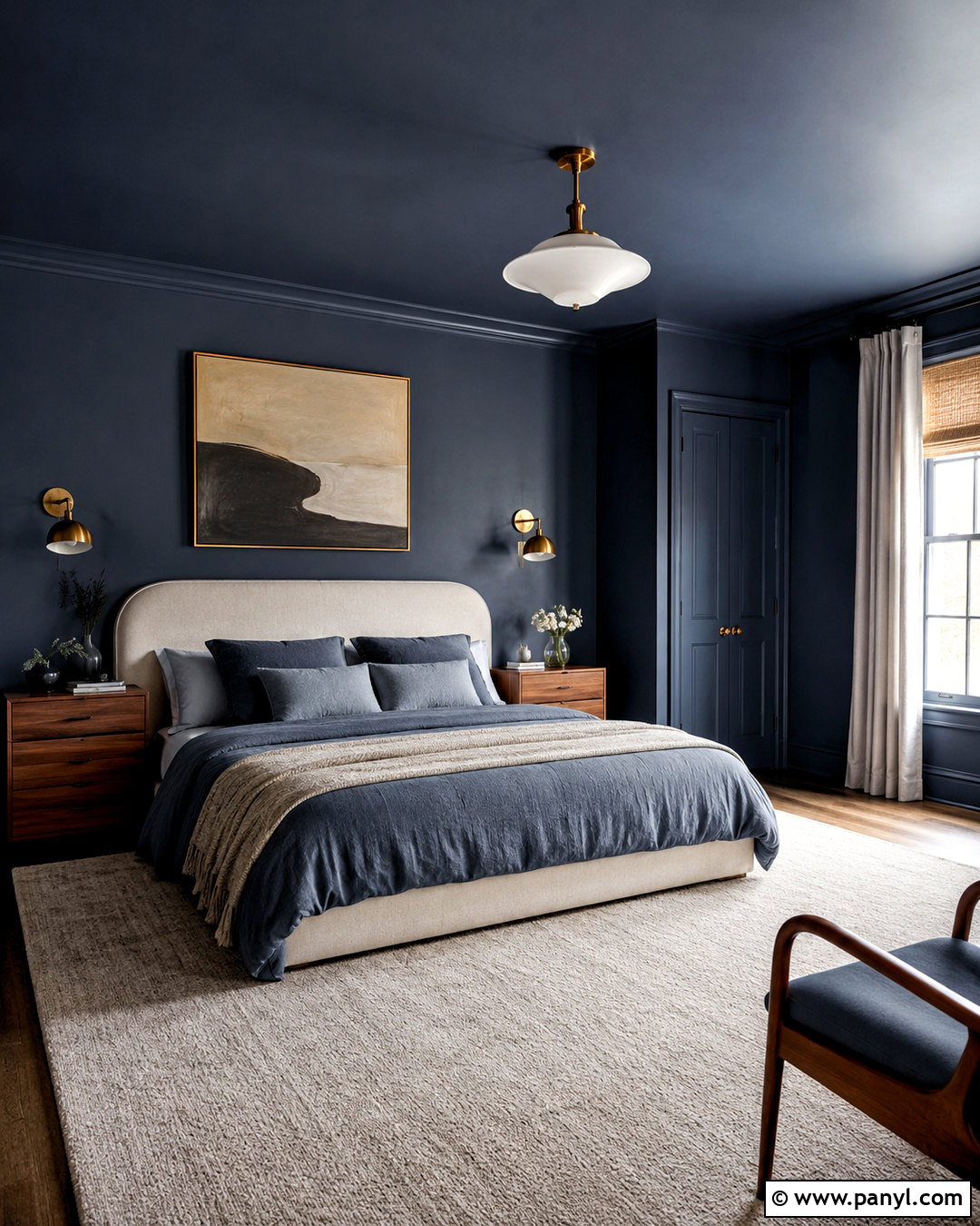 Dark Blue Color Drenched Bedroom - 20 dark painted bedrooms