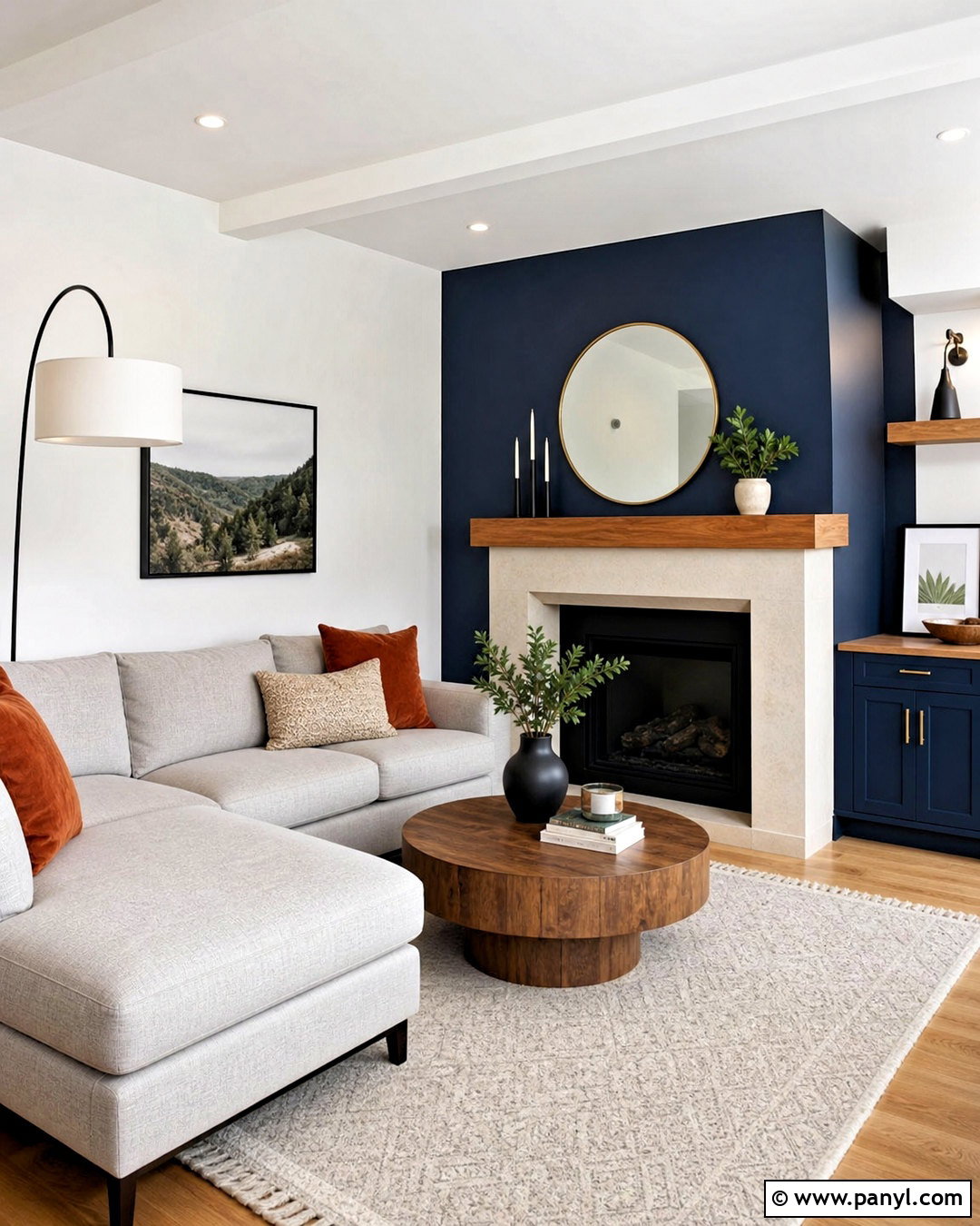 Dark Blue Corner Fireplace - 20 dark blue fireplace ideas
