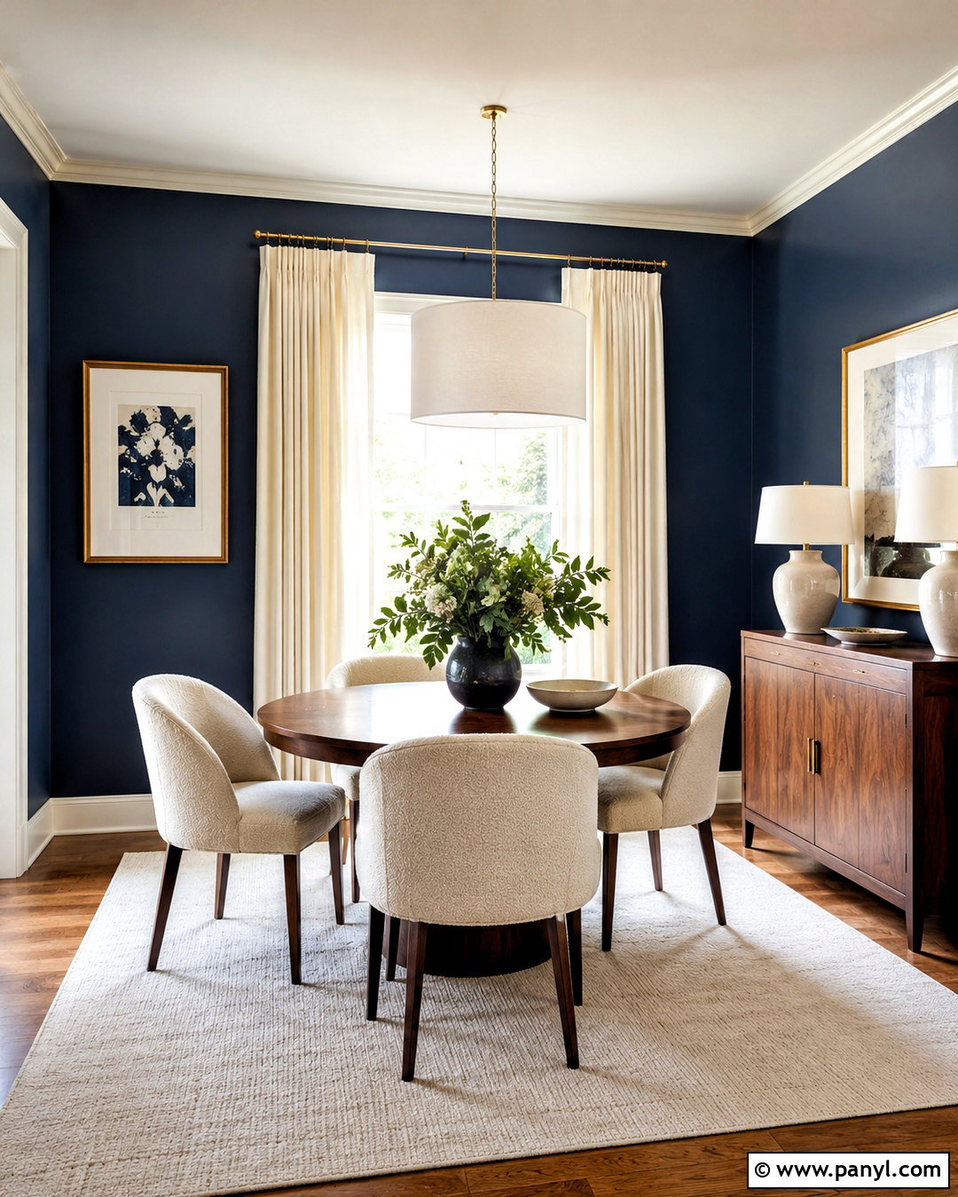 Dark Blue Dining Room Walls With Cream Chairs - 20 dark blue dining room walls