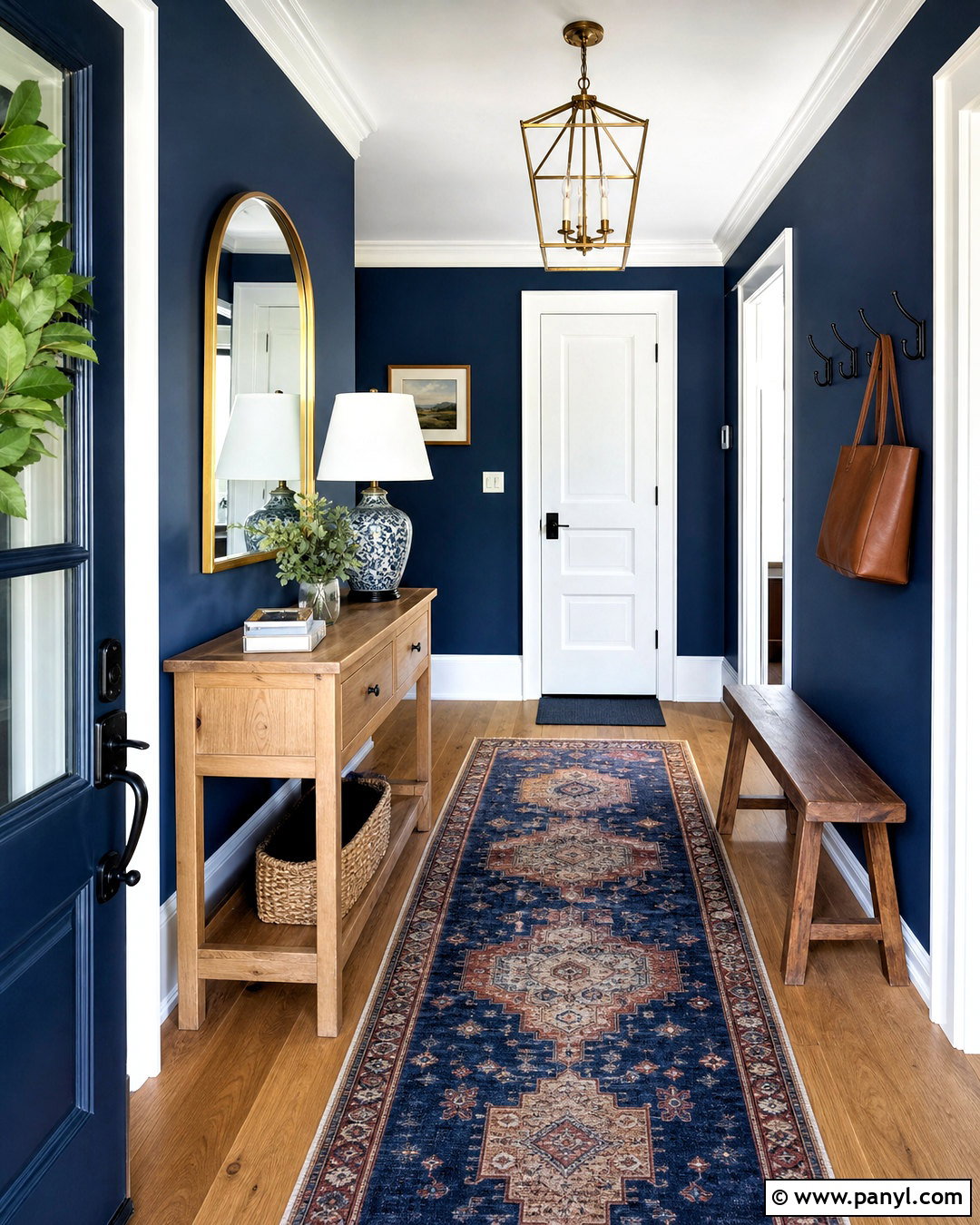 Dark Blue Entryway With White Trim - 20 dark blue interior design ideas