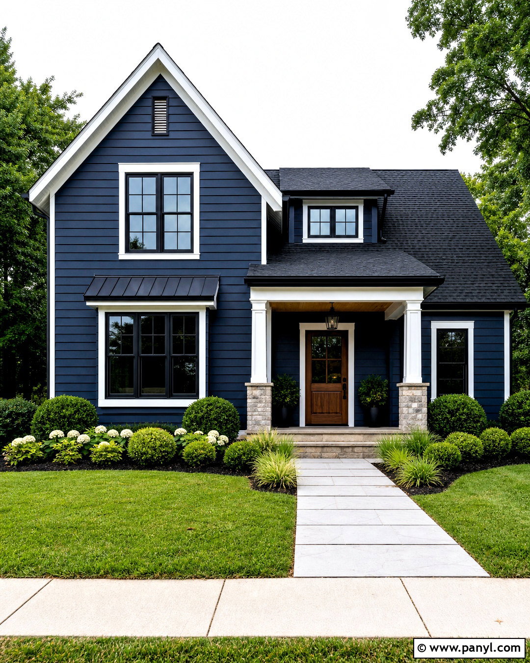 Dark Blue Exterior With Black Roof - 20 dark blue home exterior ideas