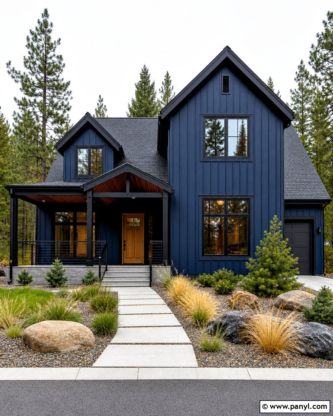 Dark Blue Exterior With Black Trim - 20 dark blue home exterior ideas