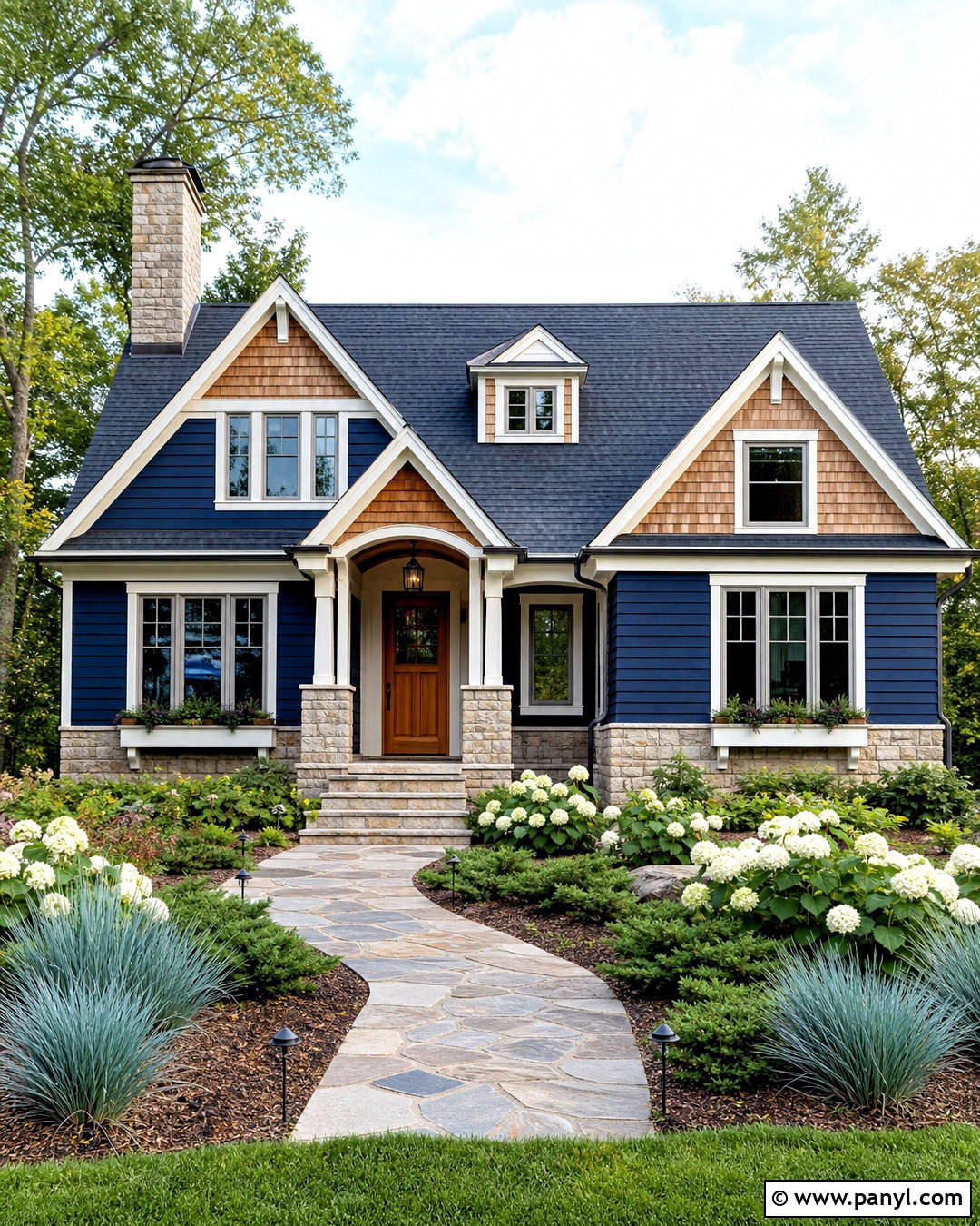 Dark Blue Exterior With Cedar Shakes - 20 dark blue home exterior ideas