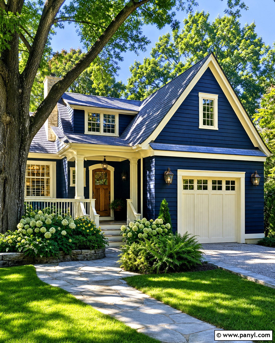 Dark Blue Exterior With Cream Trim - 20 dark blue home exterior ideas