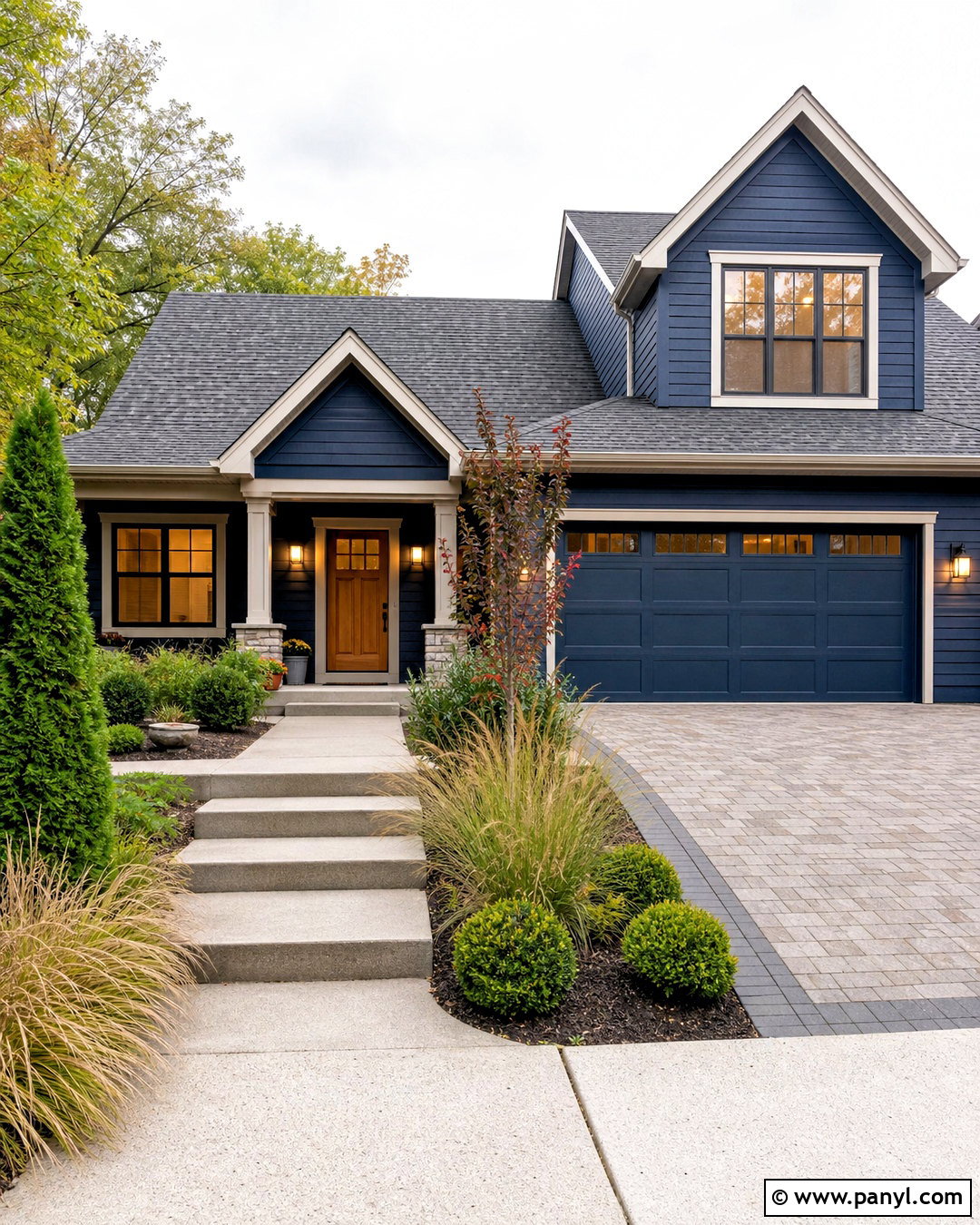 Dark Blue Exterior With Gray Roof - 20 dark blue home exterior ideas