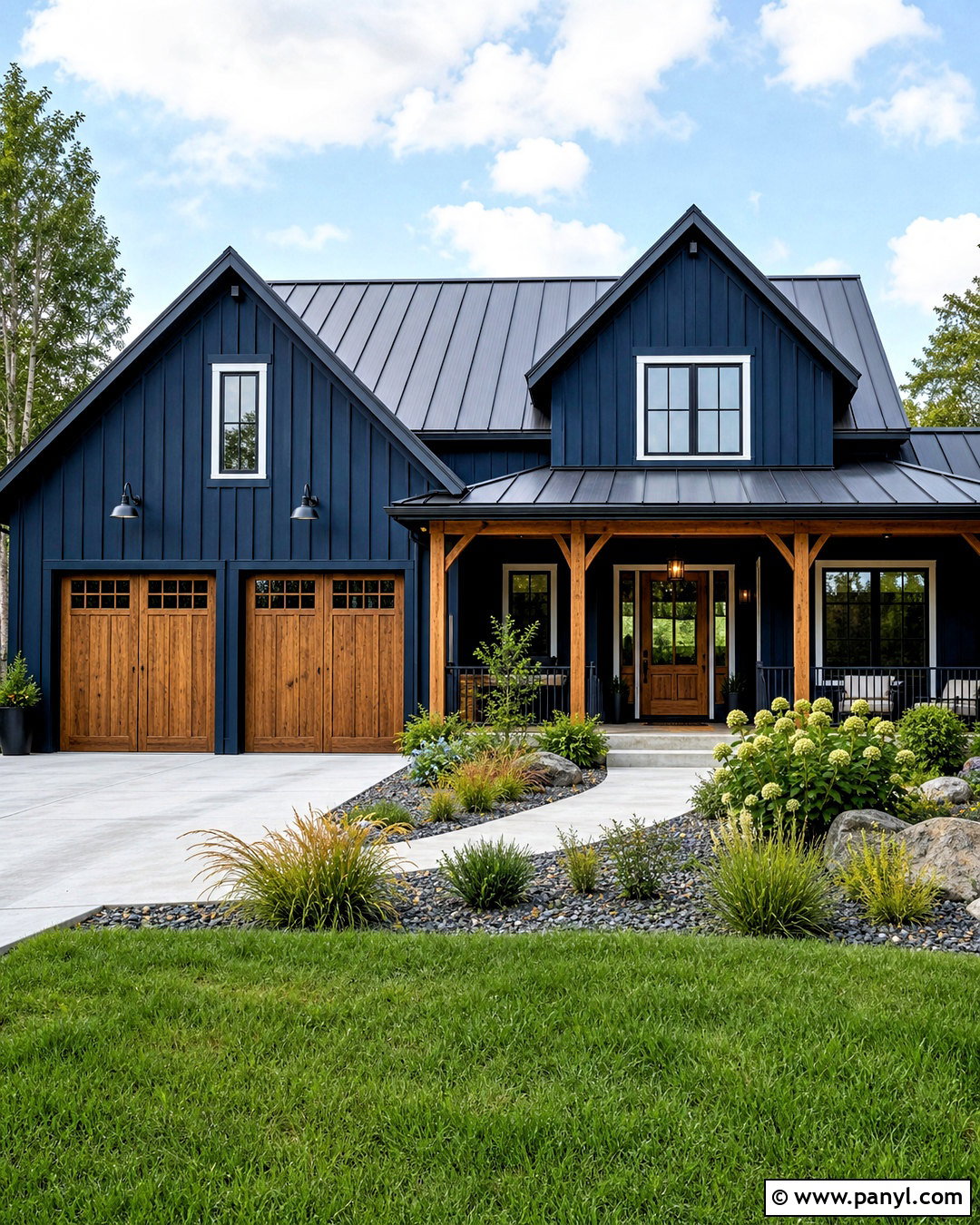Dark Blue Exterior With Metal Roof - 20 dark blue home exterior ideas