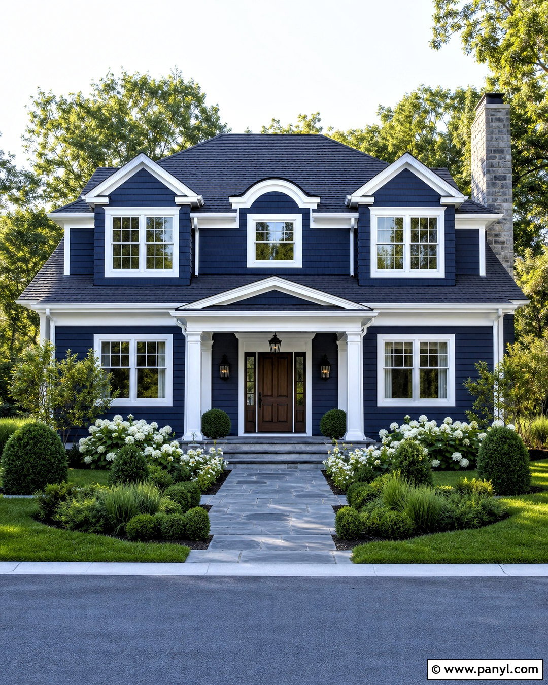 Dark Blue Exterior With White Trim - 20 dark blue home exterior ideas