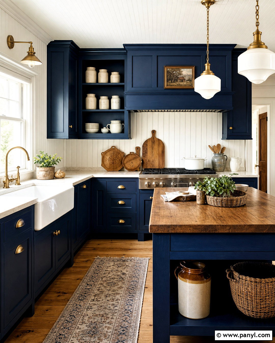 Dark Blue Farmhouse Kitchen - 20 dark blue kitchen ideas