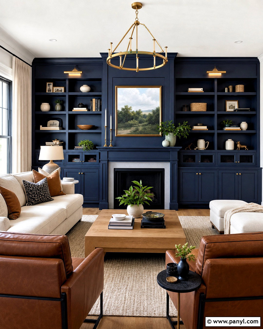 20 Dark Blue Feature Wall Living Room Ideas for a Bold, Cozy Space