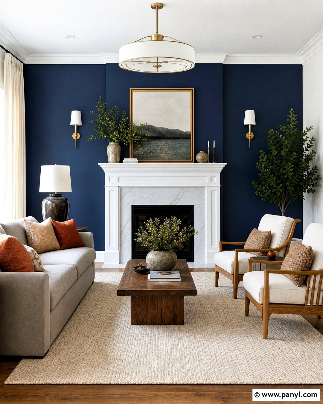 Dark Blue Fireplace Accent Wall - 20 dark blue fireplace ideas