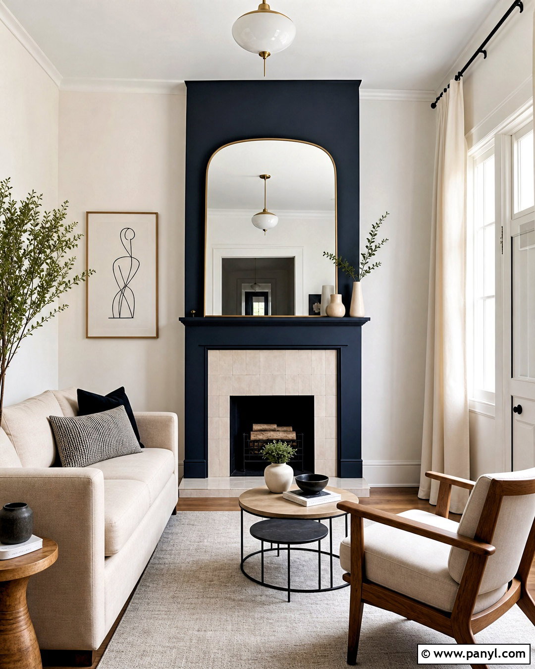 Dark Blue Fireplace In A Small Living Room - 20 dark blue fireplace ideas