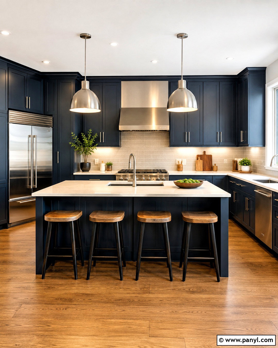 Dark Blue Galley Kitchen - 20 dark blue kitchens