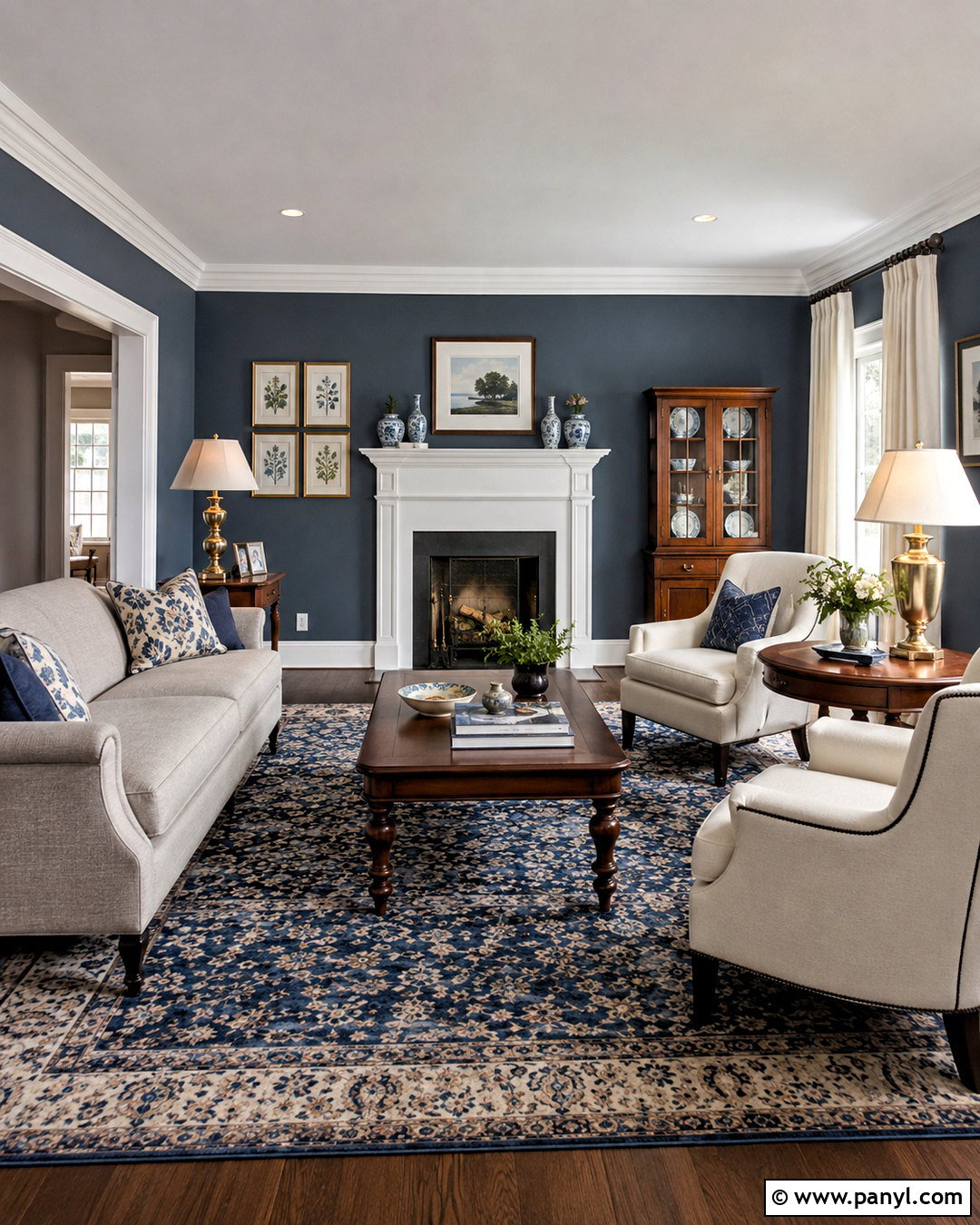 Dark Blue Gray Walls With White Trim - 20 blue gray living room walls