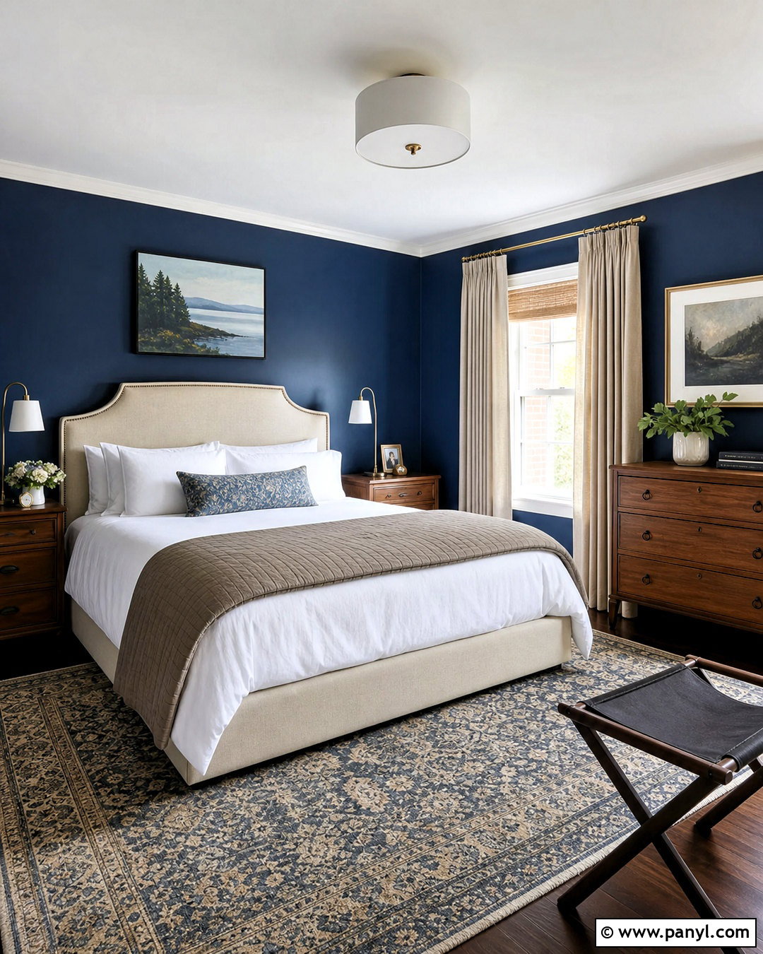 Dark Blue Guest Bedroom - 20 dark blue wall bedroom ideas