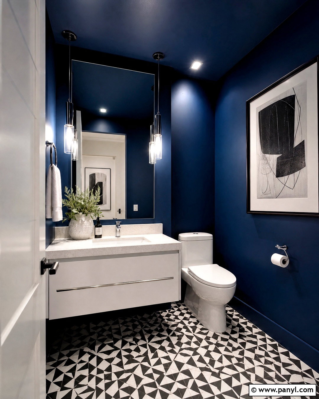 Dark Blue Half Bathroom - 20 blue half bathroom ideas
