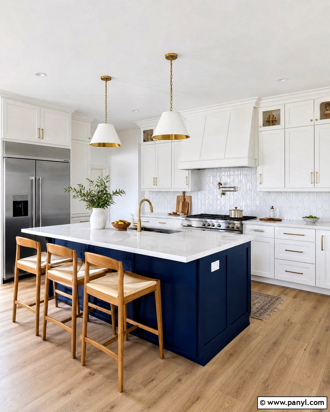Dark Blue Kitchen Island With White Cabinets - 20 dark blue and white kitchen ideas